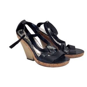 BCBG Strappy Wedge Sandals